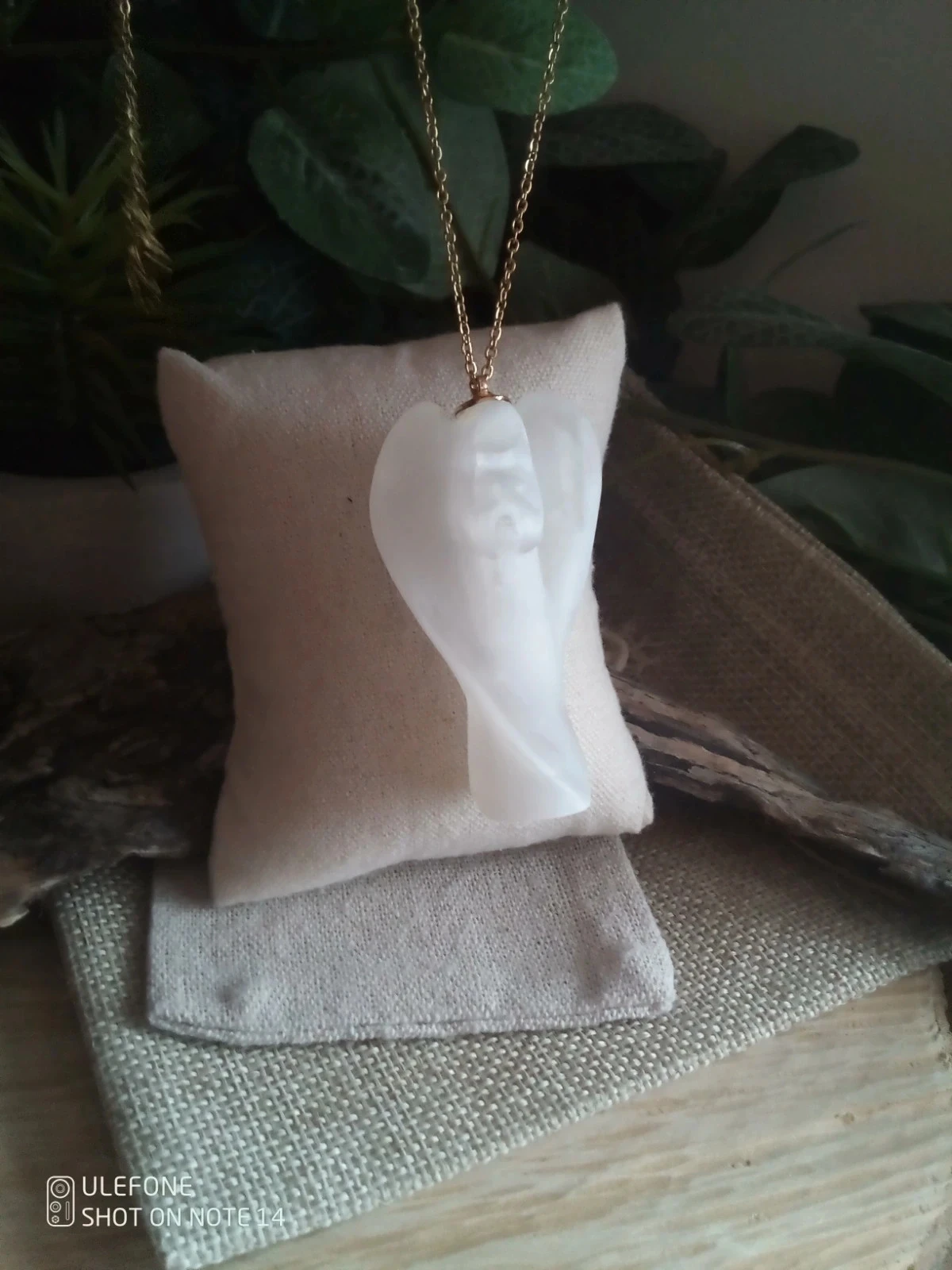 Collier ange pierre naturelle de sélénite + carte – photo 5